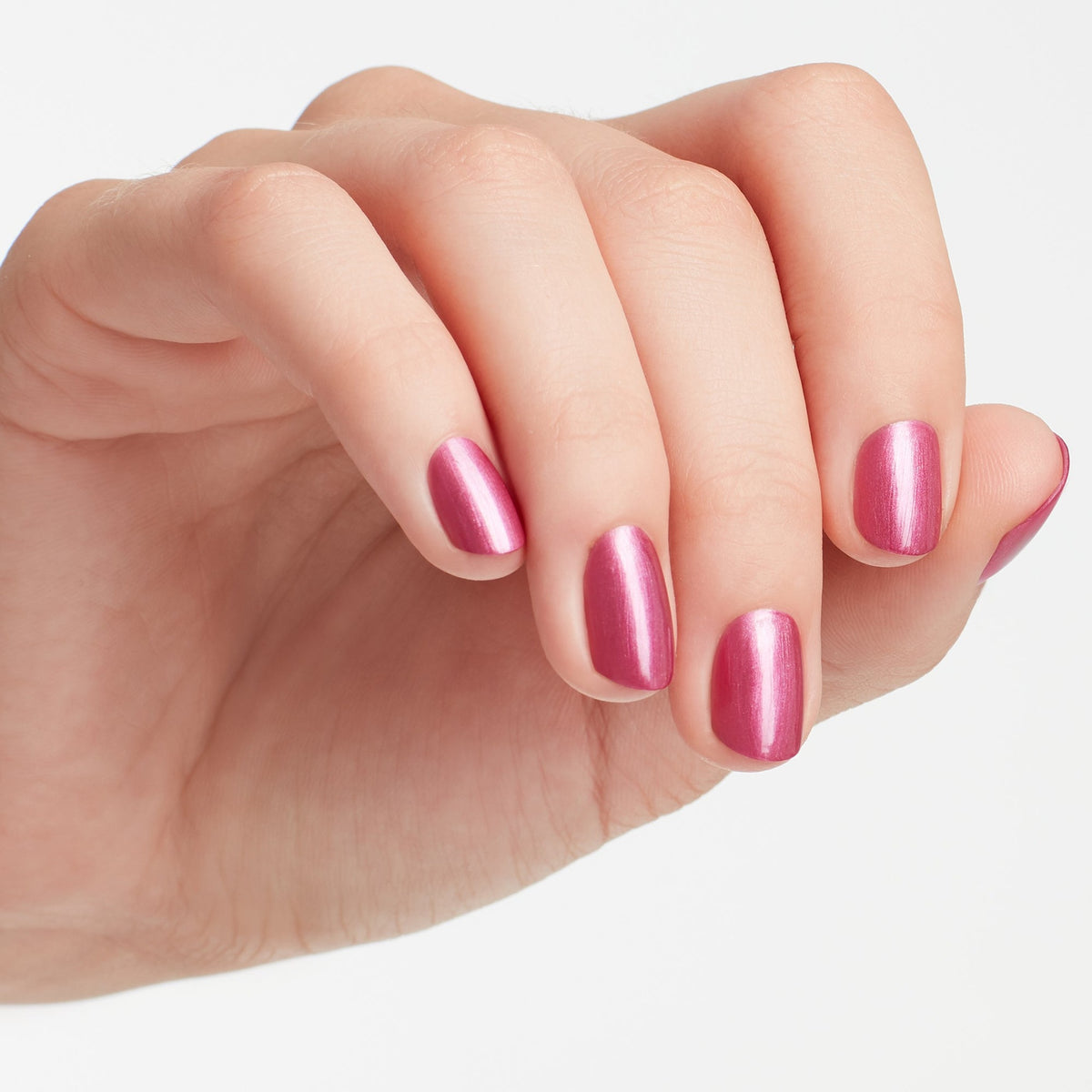 A manicure painted in OPI A-Rose at Dawn...Broke by Noon