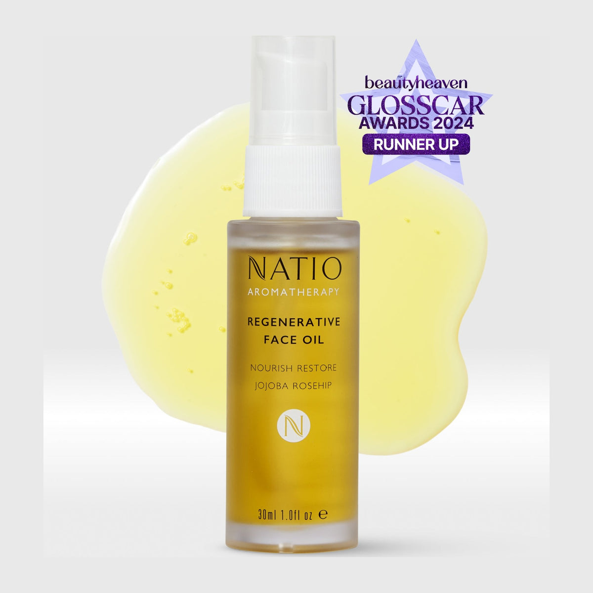 Natio Regenerative Face Oil 30ml styled in a set photograph