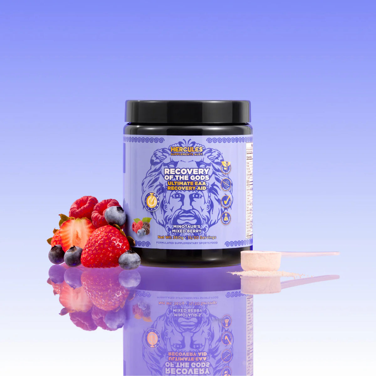 Recovery of The Gods EAA Recovery Aid Mixed Berry 360g-Hercules-Matakana Pharmacy