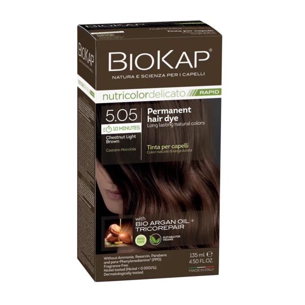 Delicato Rapid Natural Permenant Hair Dye 5.05 Chestnut Brown 135ml Matakana Pharmacy