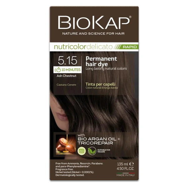 Deliato Rapid Natural Permanent Hair Dye 5.15 Ash Chestnut 135ml Matakana Pharmacy