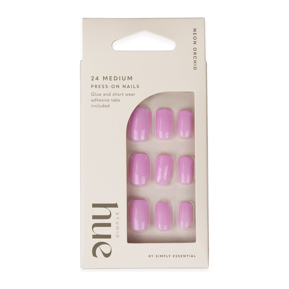 Push on Nails Medium Square Neon Orchid 24pc