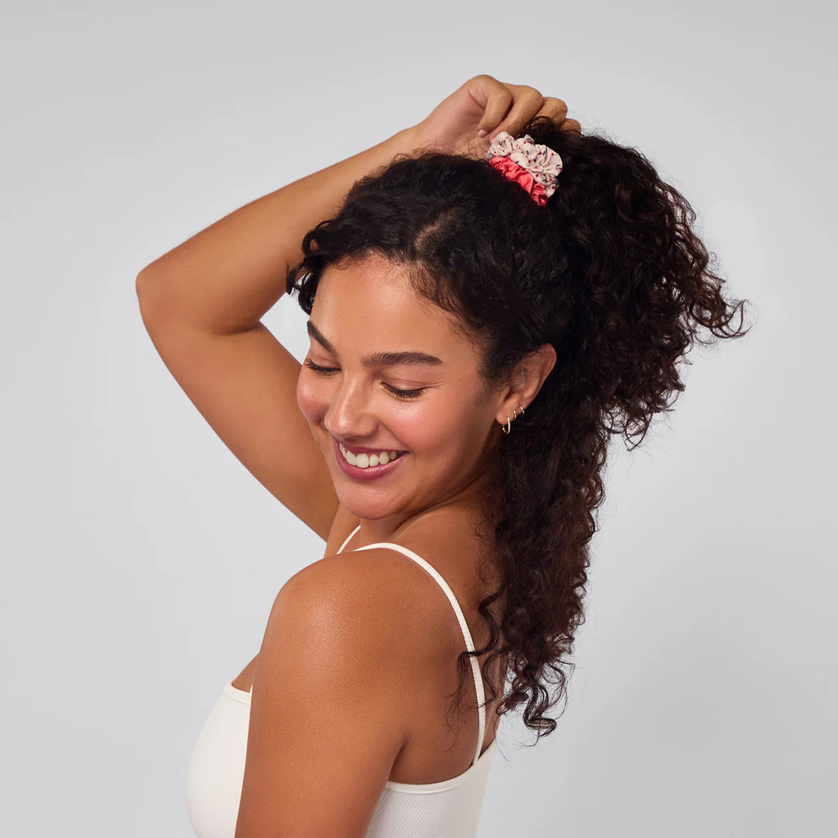 Ruched Satin Scrunchies 5pc Set - Assorted Cherry Blossom-KITSCH-Matakana Pharmacy