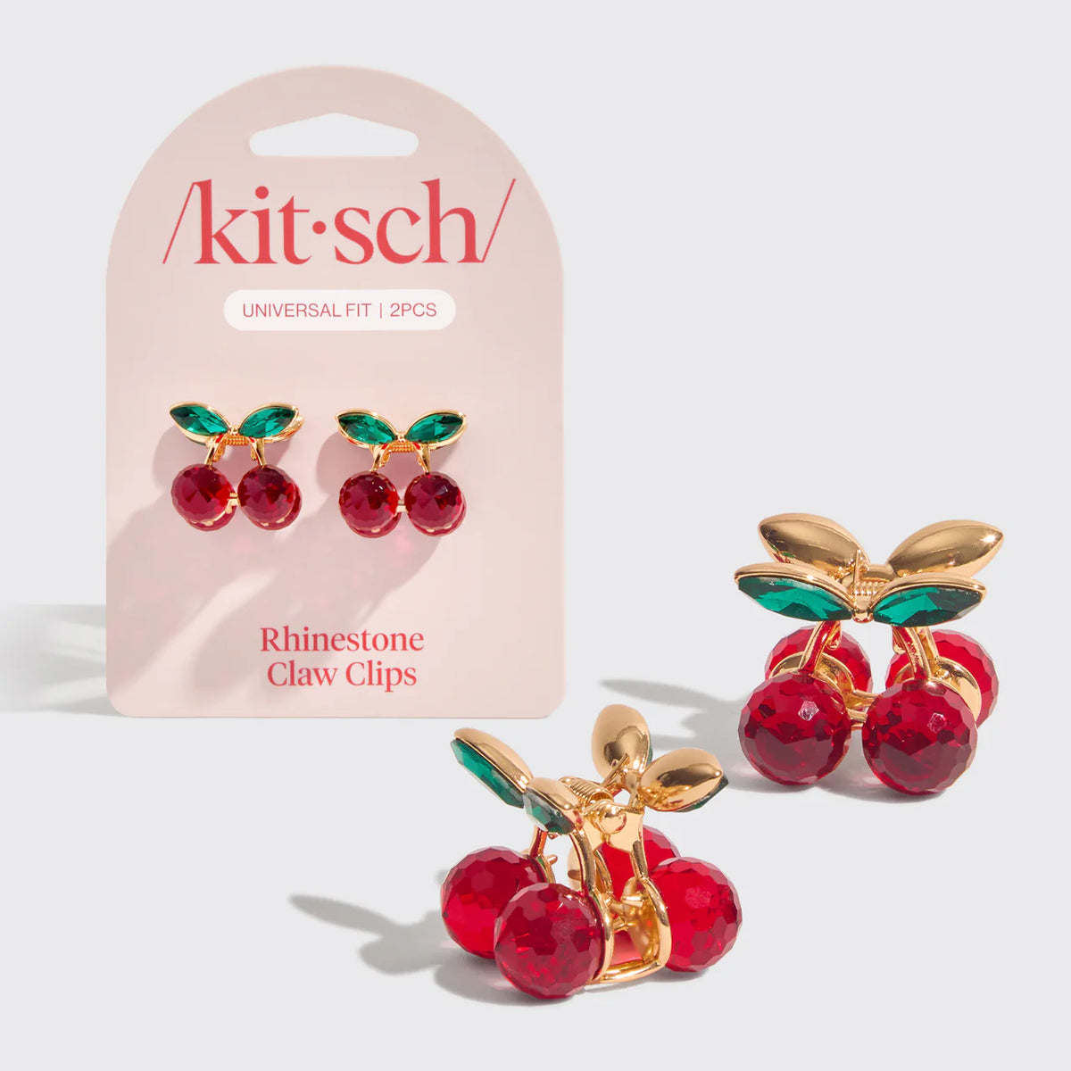 Mini Rhinestone Claw Clips 2pc Set - Cherry-KITSCH-Matakana Pharmacy