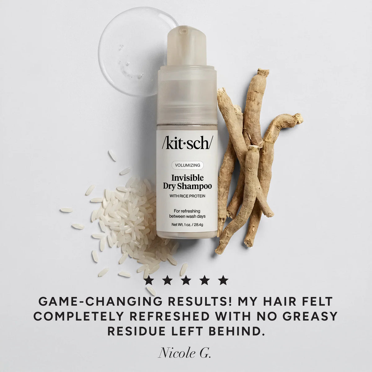 Volumising Rice Protein Dry Shampoo - Invisible-KITSCH-Matakana Pharmacy