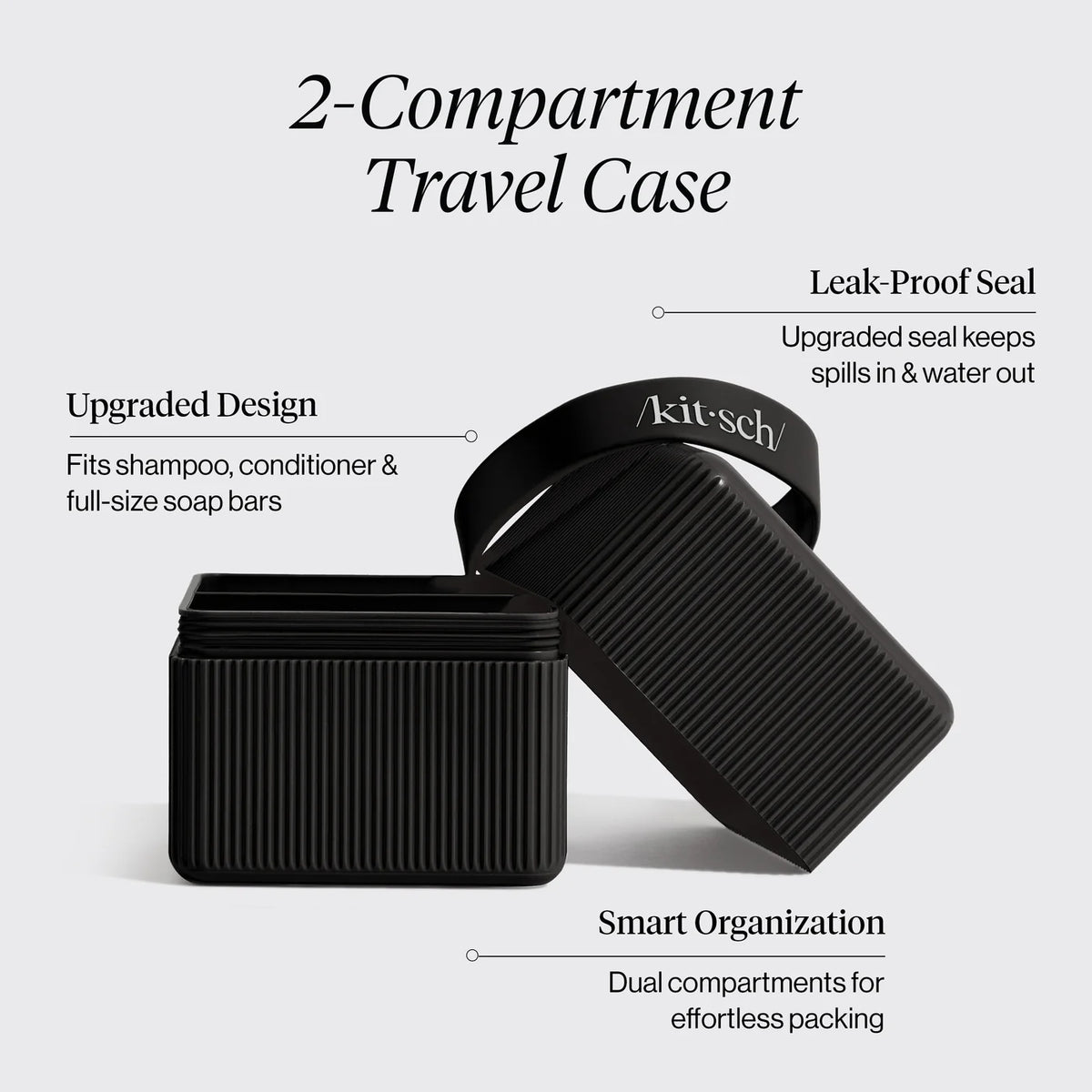 2-Compartment Travel Case - Black-KITSCH-Matakana Pharmacy