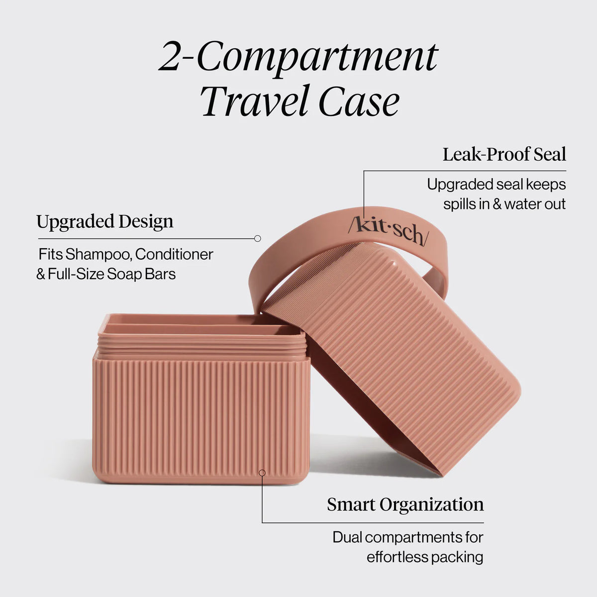 2-Compartment Travel Case - Terracotta-KITSCH-Matakana Pharmacy