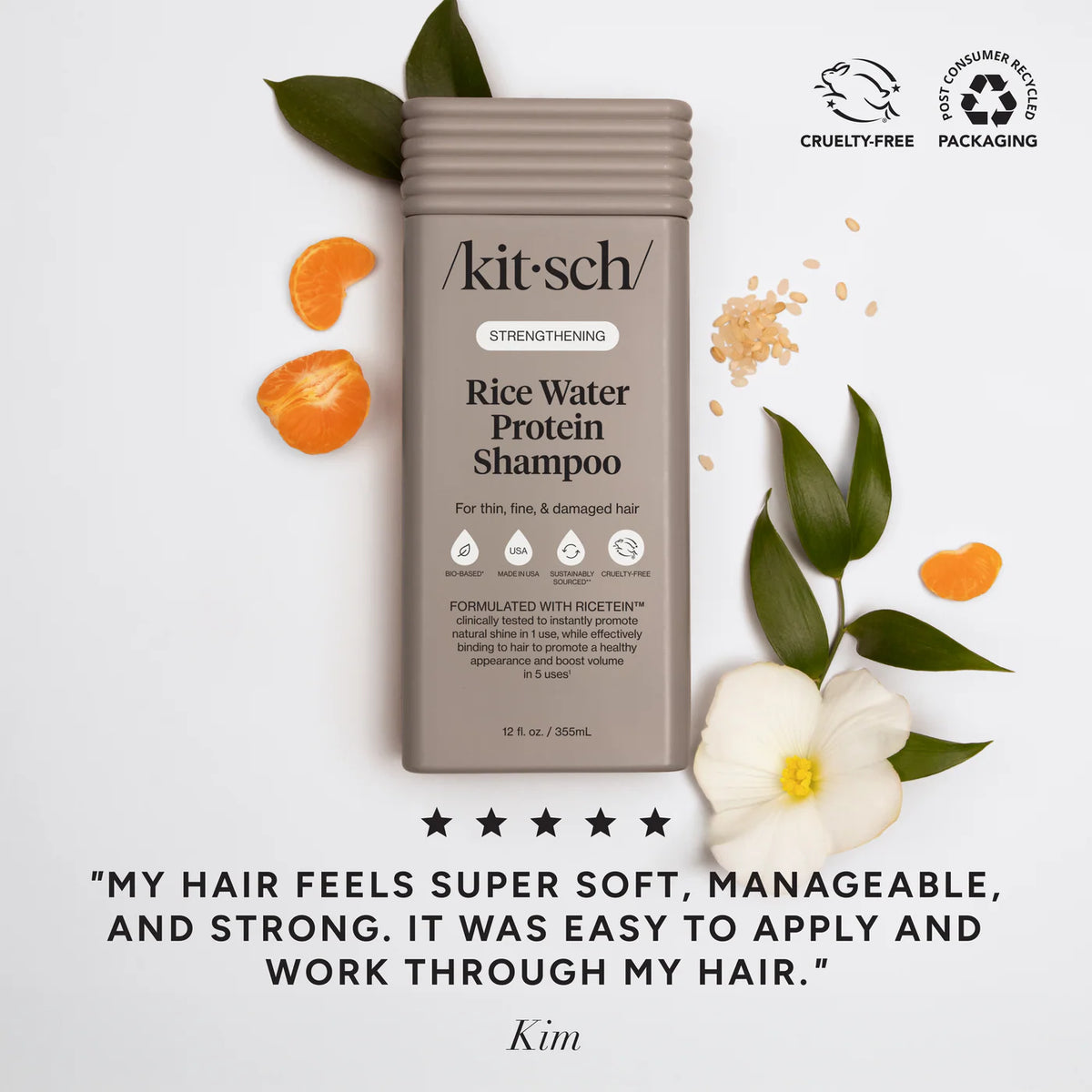 Strengthening Rice Water Shampoo 355ml-KITSCH-Matakana Pharmacy