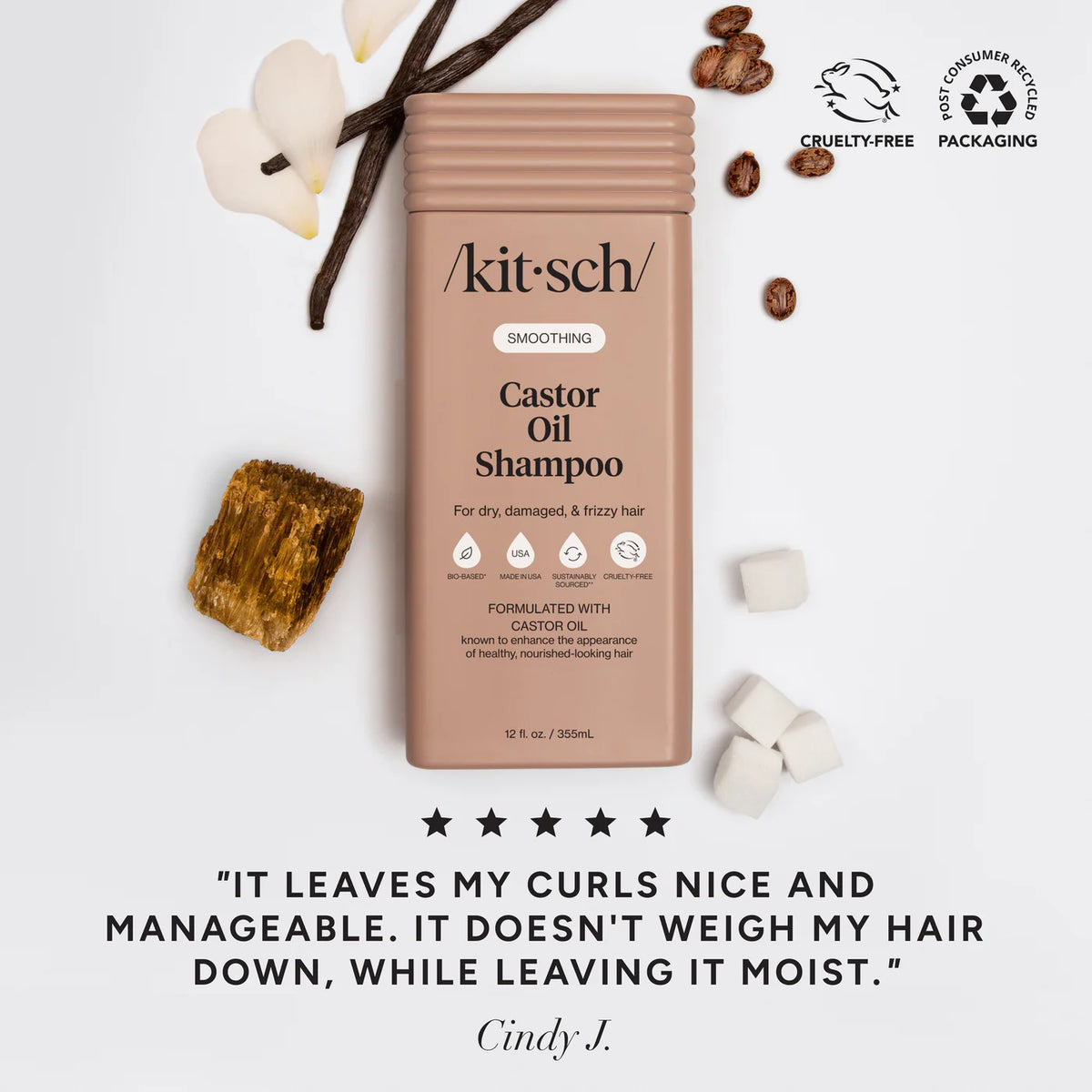 Smoothing Castor Oil Shampoo-KITSCH-Matakana Pharmacy