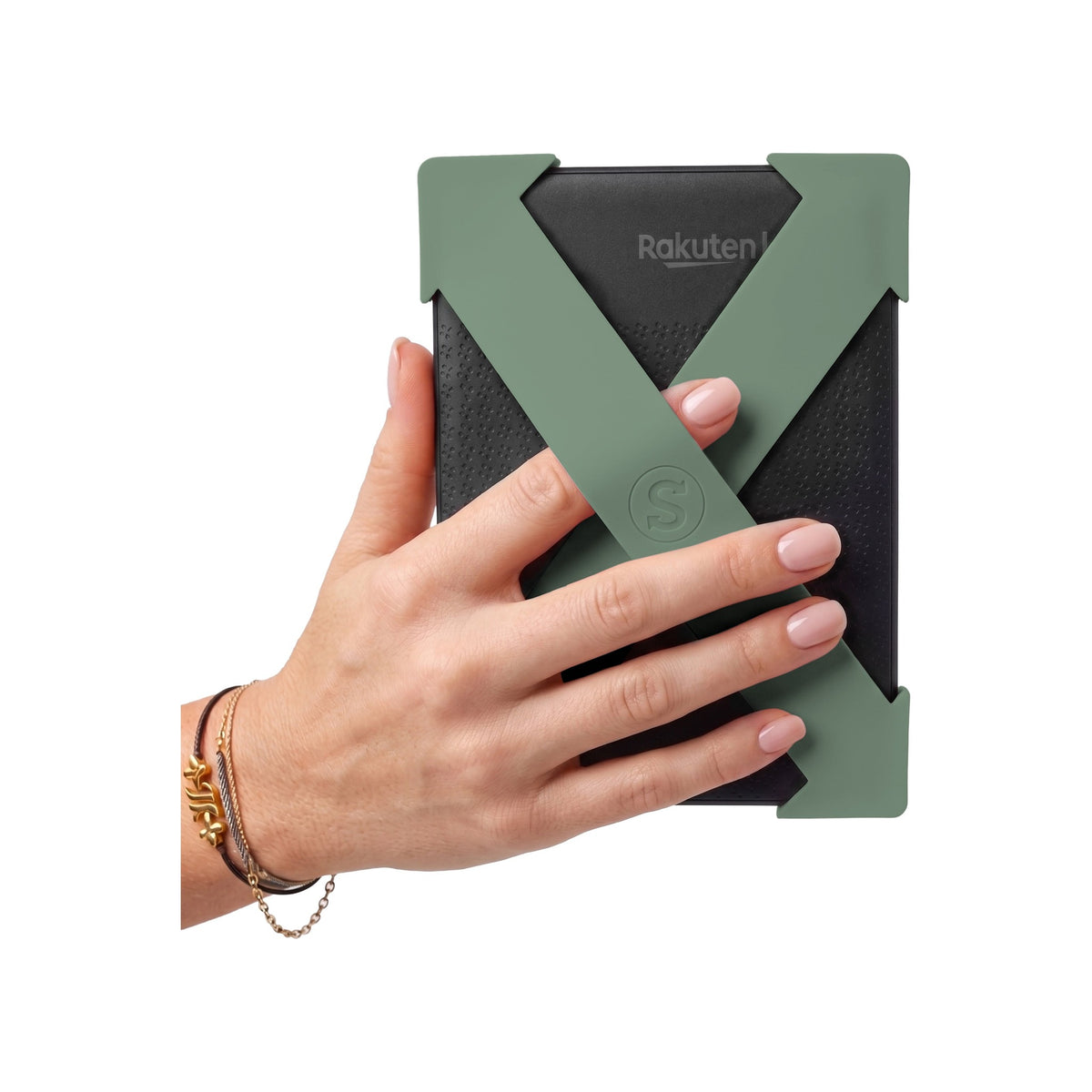 Strapsicle Kindle straps in Sage, the set of two shown flat, another view