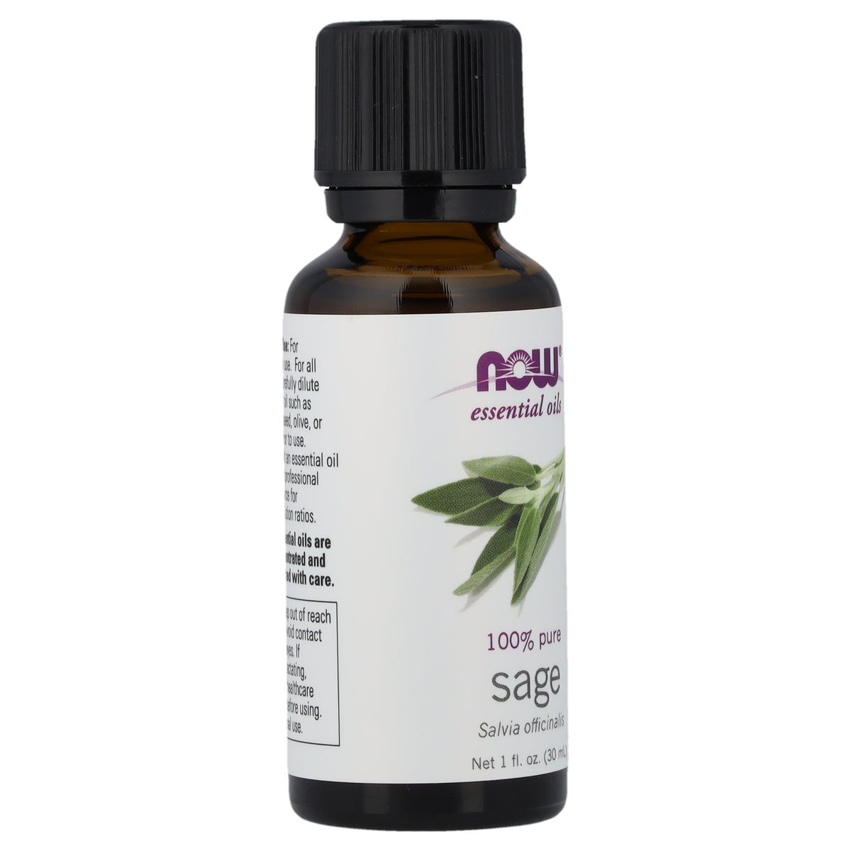 NOW Ess Oil 100% Pure Sage 30ml, front of the pack