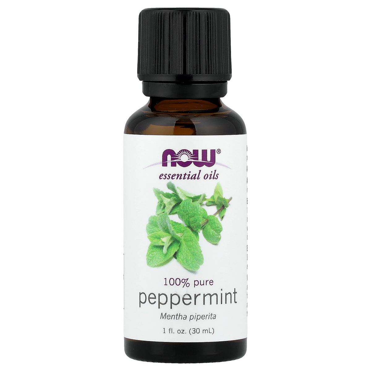 NOW Ess Oil 100% Pure P/Mint 30ml, front of the pack