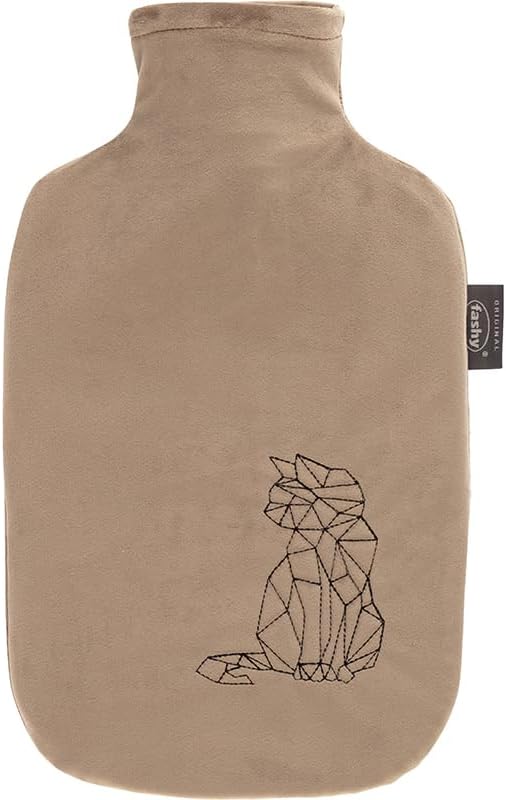 Hot Water Bottle with Soft Cover Cat Quilting 2.0L-FASHY-Matakana Pharmacy