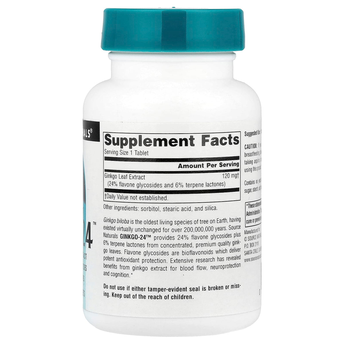 Ginkgo-24 120mg 30t-Source Naturals-Matakana Pharmacy