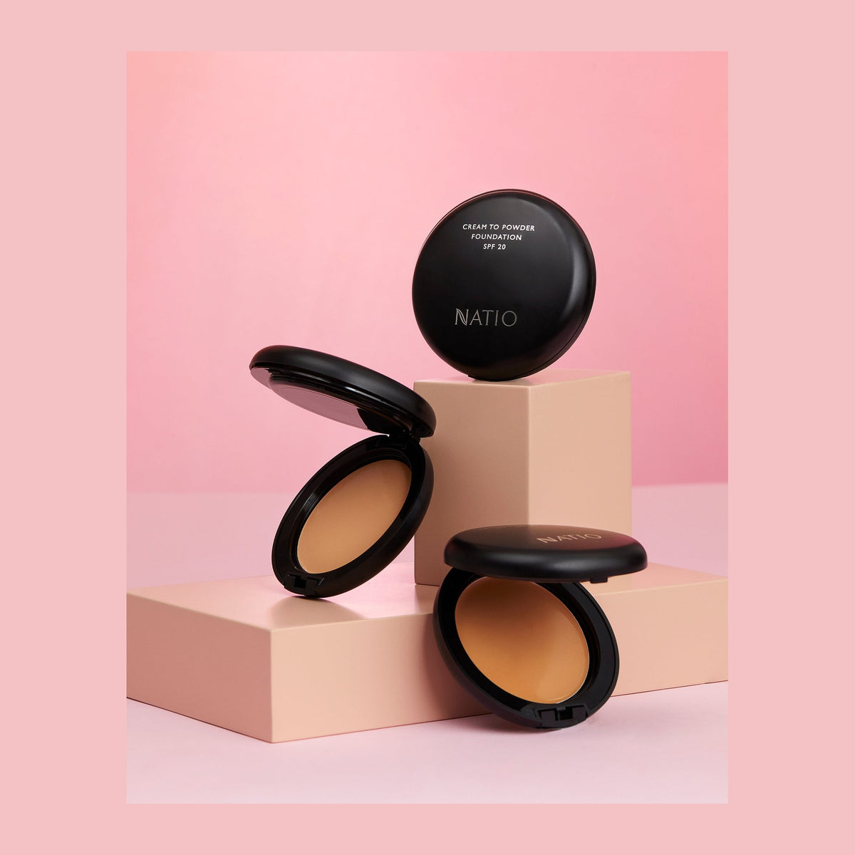 Natio Cream to Powder Foundation SPF 20 Light Honey