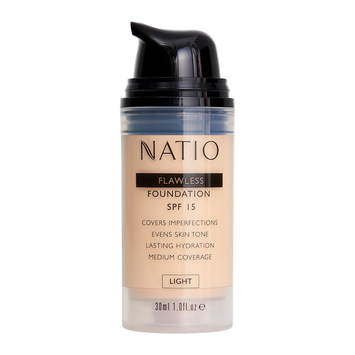 Flawless Foundation SPF15 Light by Natio, product shot