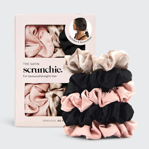 Satin Sleep Scrunchies 5pc - Assorted-KITSCH-Matakana Pharmacy