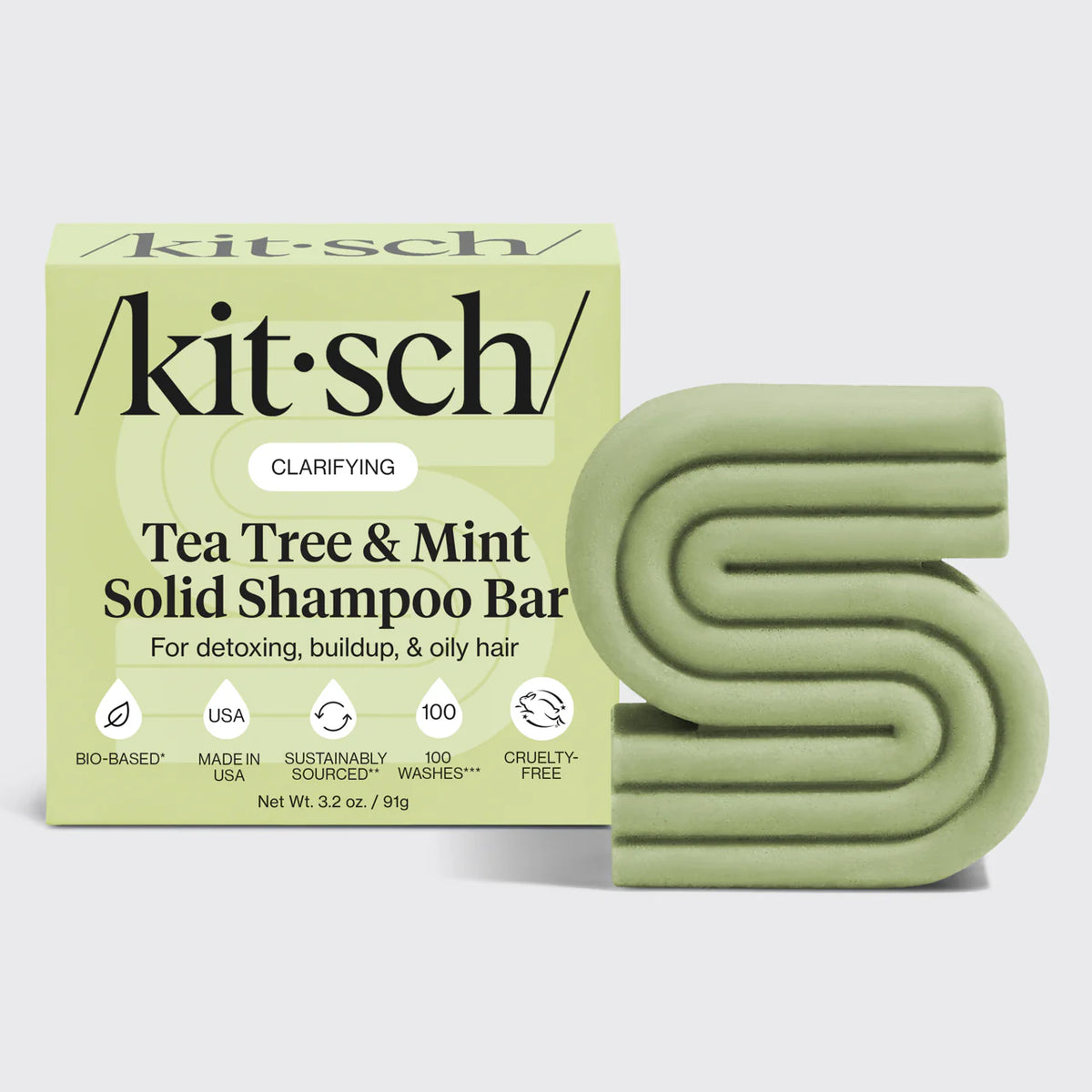 Tea Tree & Mint Clarifying Shampoo Bar-KITSCH-Matakana Pharmacy