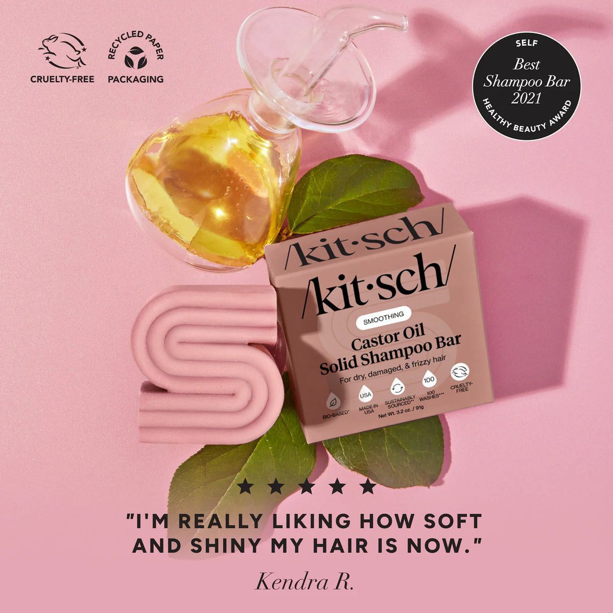 Castor Oil Nourishing Shampoo Bar-KITSCH-Matakana Pharmacy