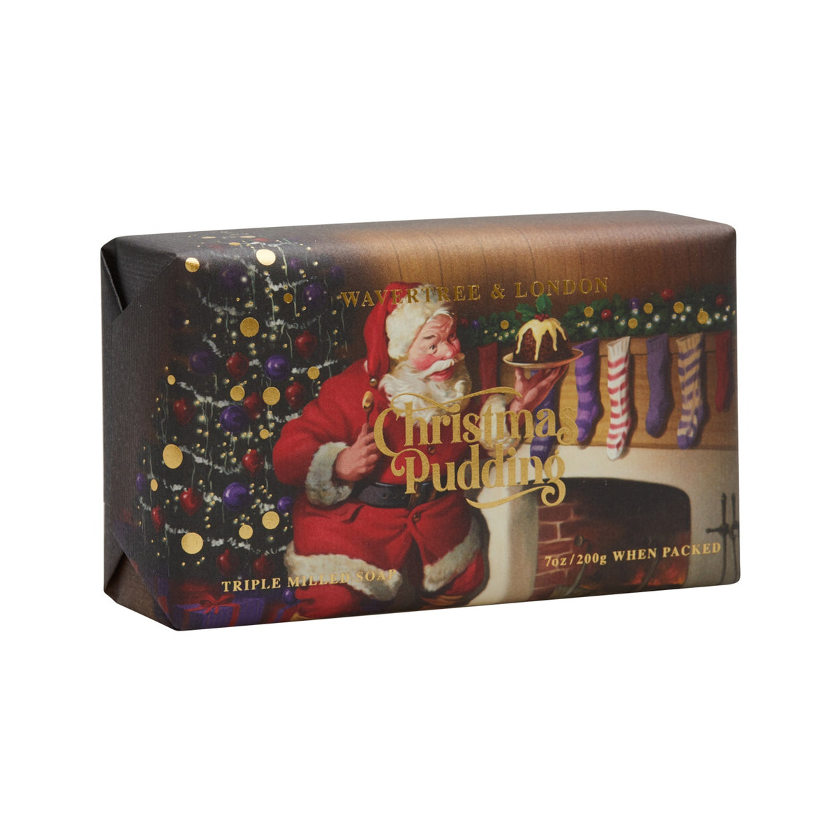 Christmas Pudding soap bar, front of pack