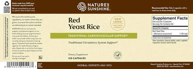 Red Yeast Rice 120 Capsules-Matakana Pharmacy