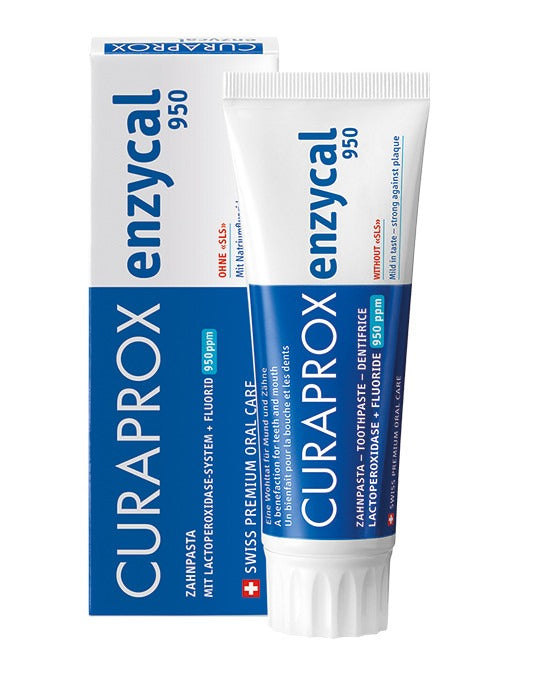 Curaprox Enzycal 950 toothpaste, two 75ml tubes