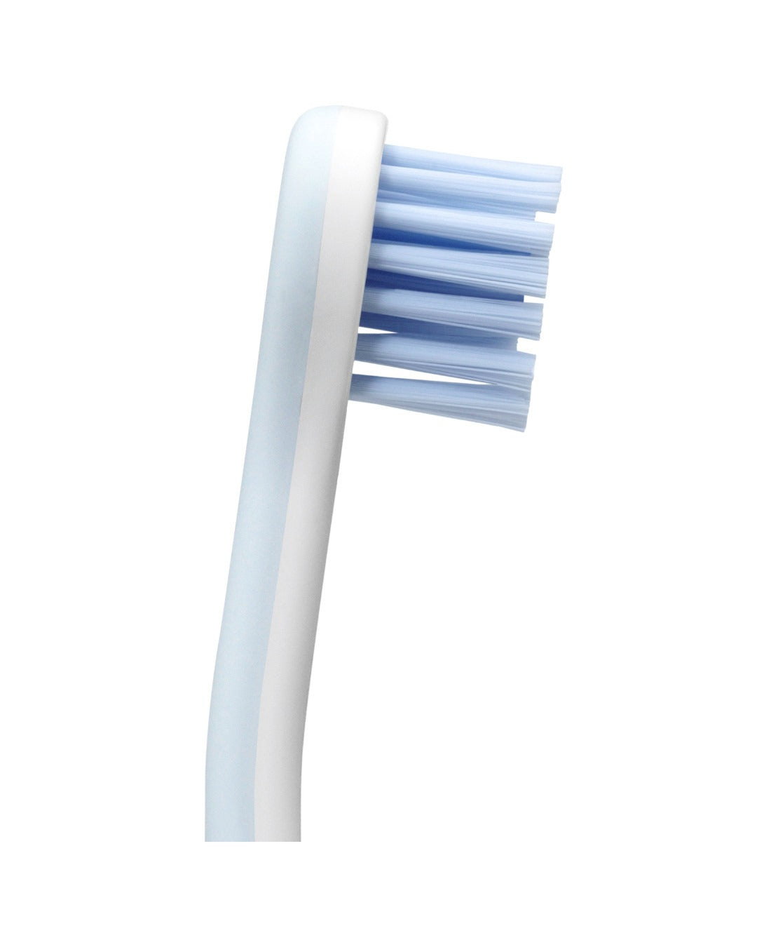 Close-up of the drop-shaped head and soft filaments of the Curaprox Hydrosonic sensitive
