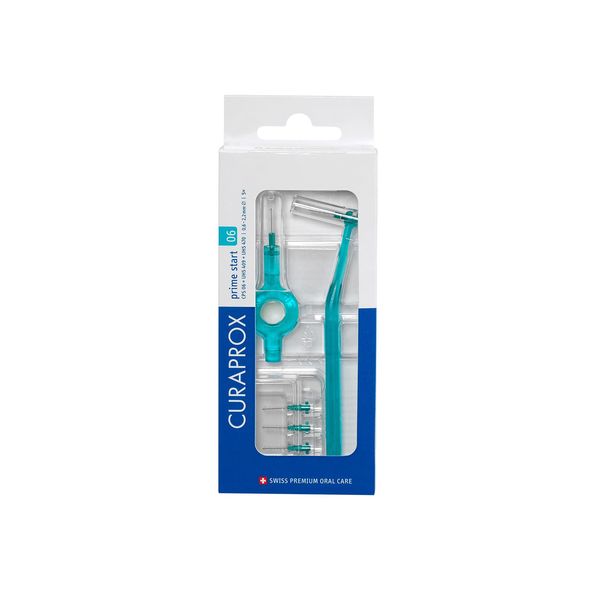 Curaprox CPS 06 prime start interdental brush set in its blister pack