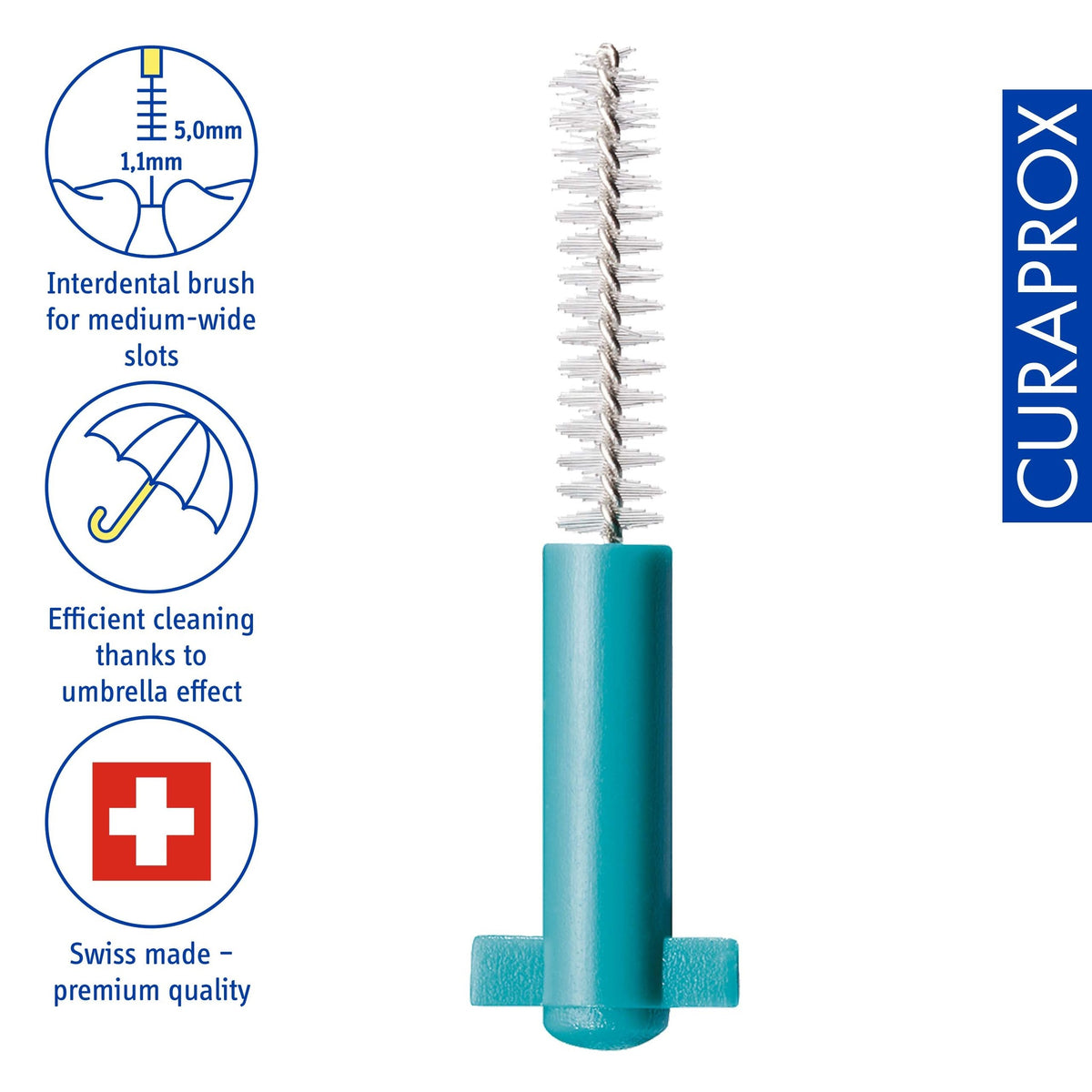 Curaprox CPS 06 prime refills, icons for the click system and refill packaging