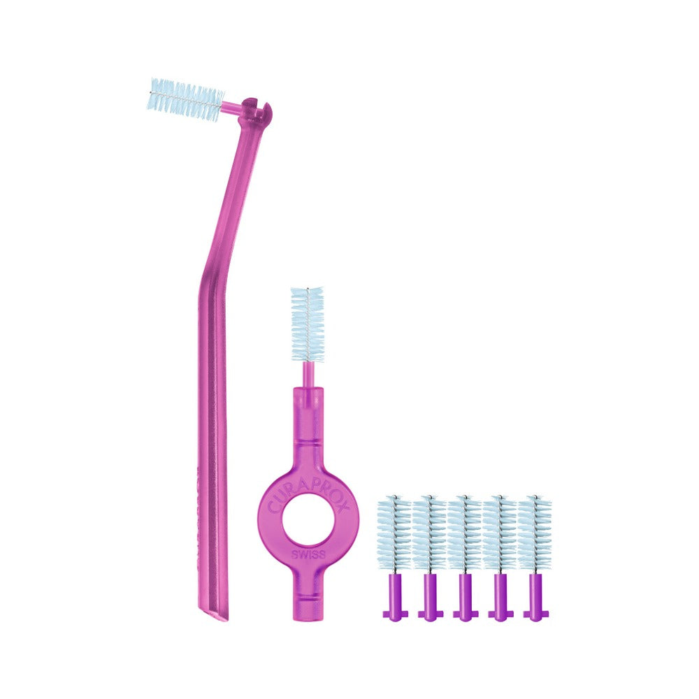 Curaprox CPS 406 perio start interdental brush set, two holders and five brushes