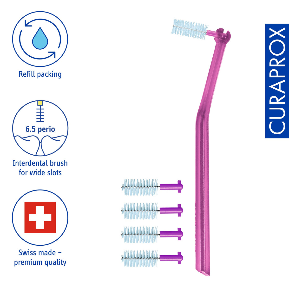 Curaprox CPS 406 perio, icons for the click system and long soft filaments