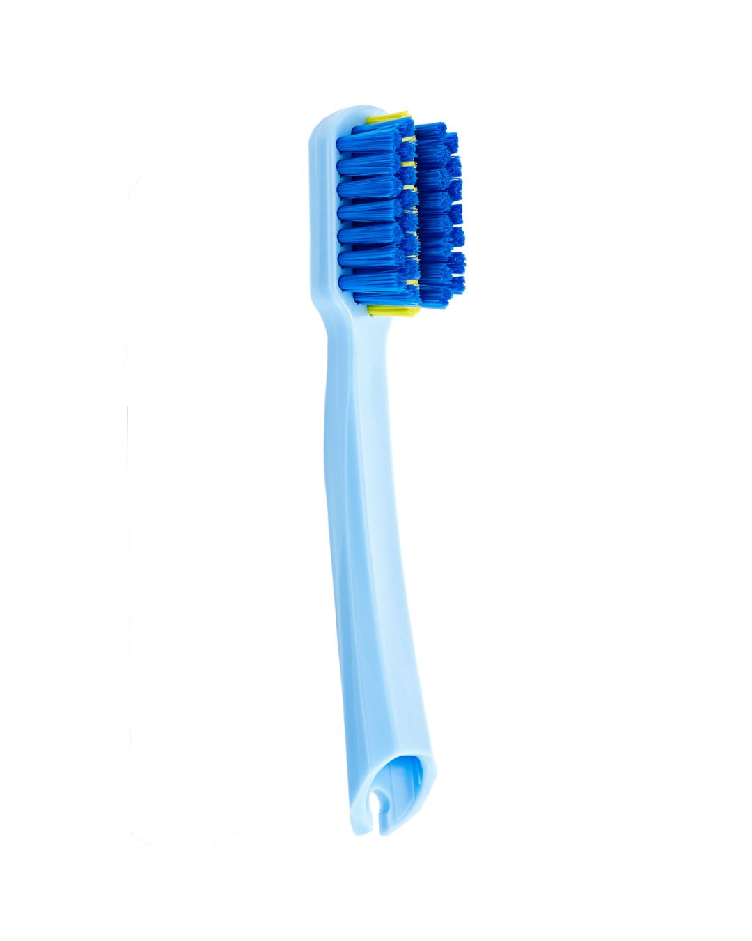 A single blue Curaprox ortho travel replacement brush head