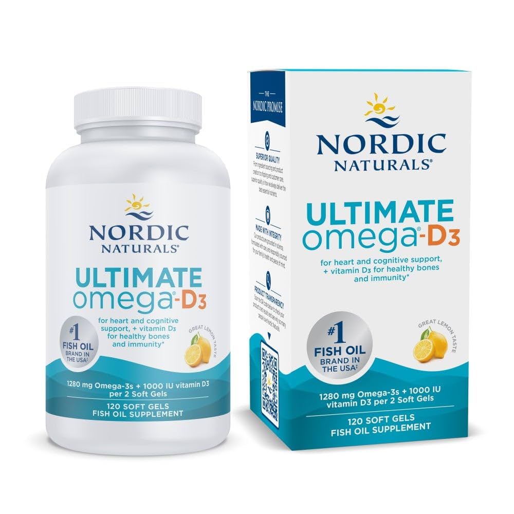 Ultimate Omega D3 - Lemon 120 Soft Gel Caps-Nordic Naturals-Matakana Pharmacy