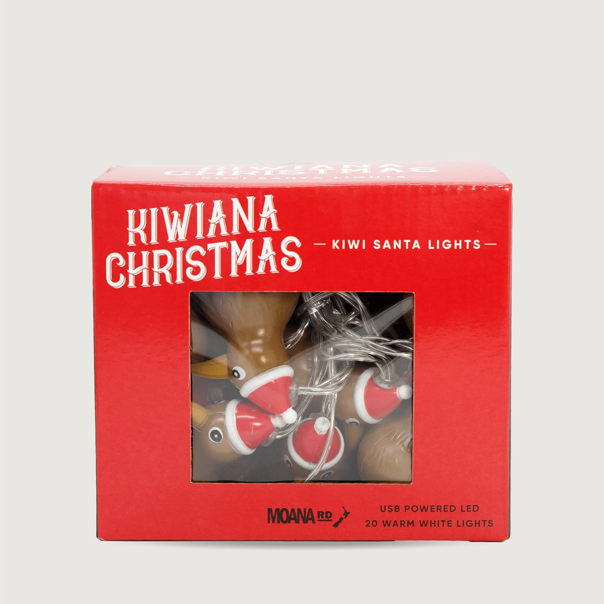 Moana Road Kiwi Santa Lights in their Kiwiana Christmas box
