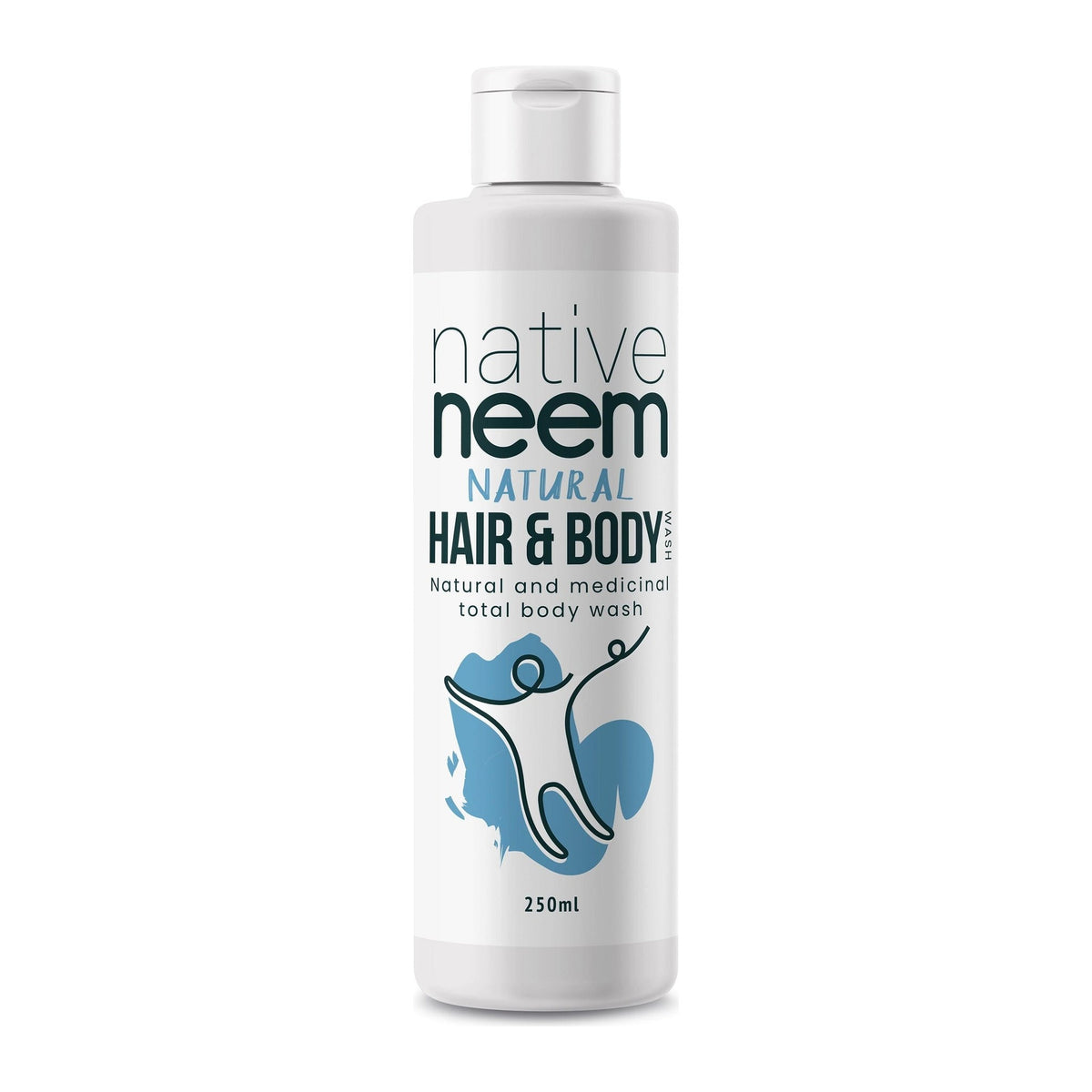 Native Neem Organic Neem Hair and Body Wash 250ml bottle, front of pack