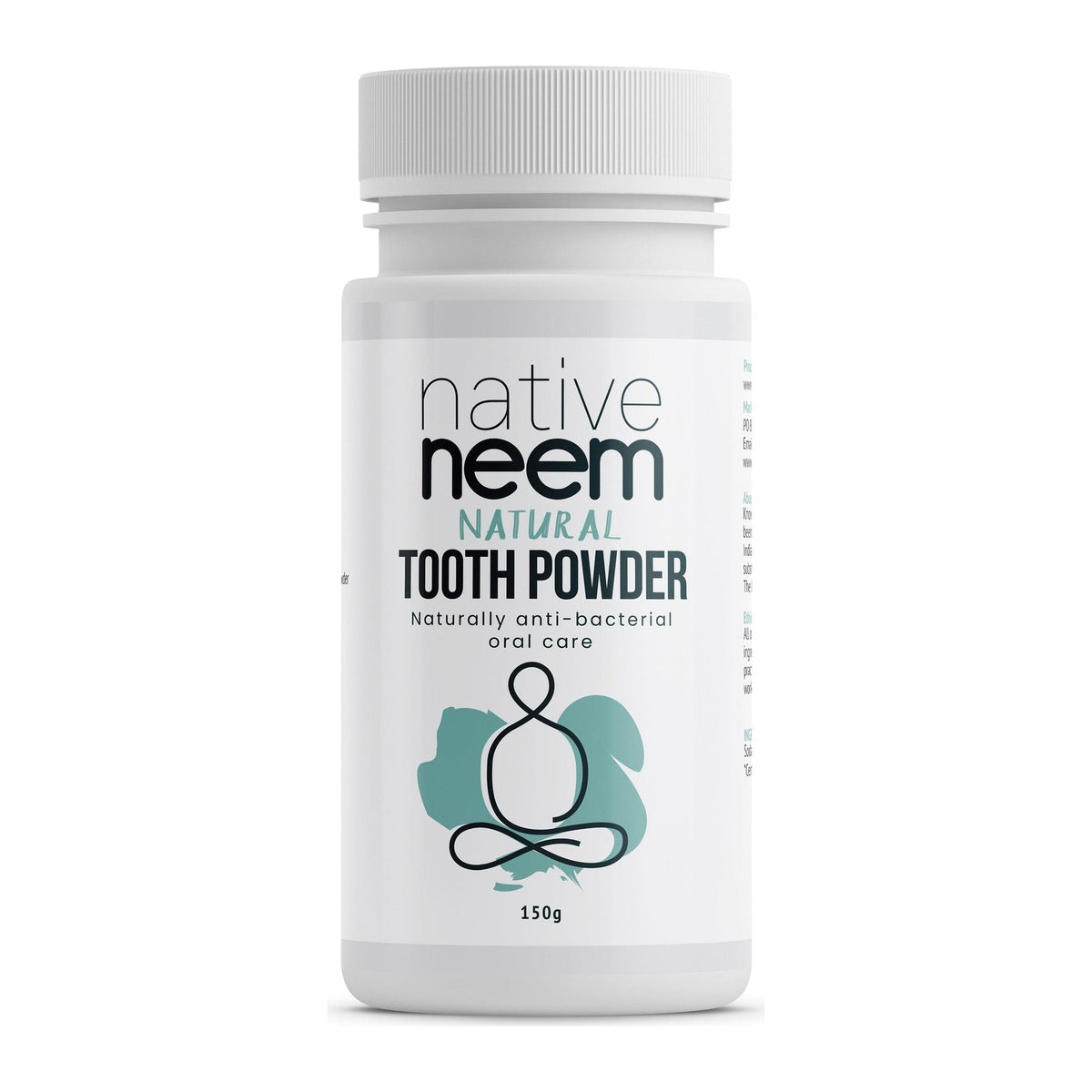 Native Neem Organic Neem Tooth Powder 150g bottle, front of pack