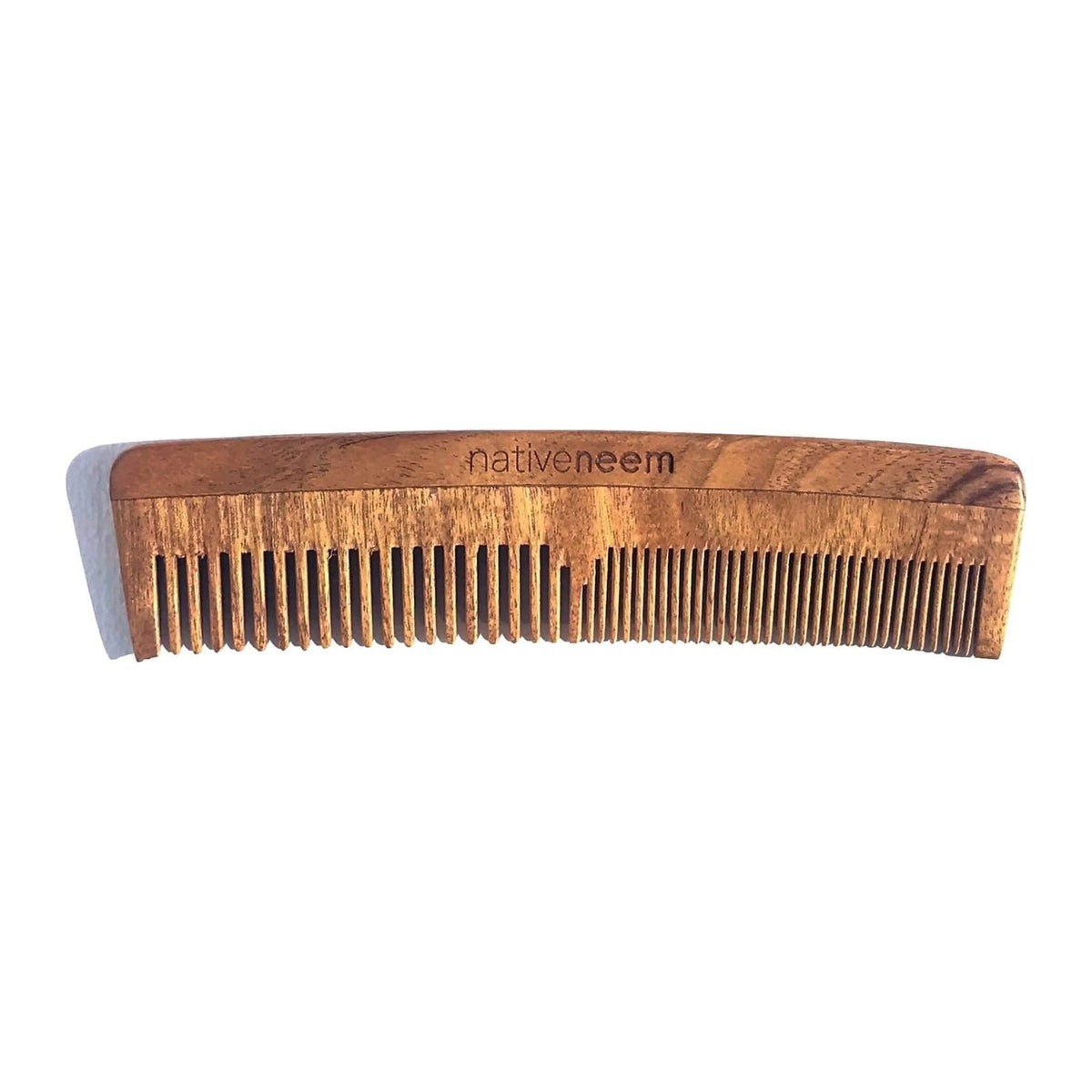 Native Neem wooden neem comb with mixed narrow and wide teeth