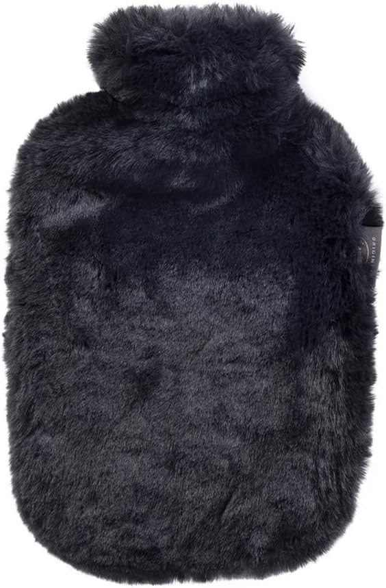 Hot Water Bottle With Faux Fur Cover Black 2L-FASHY-Matakana Pharmacy