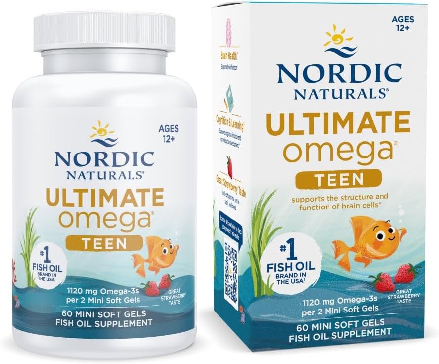 Ultimate Omega 2X TEEN - Strawberry 60 Soft Gel Caps-Nordic Naturals-Matakana Pharmacy