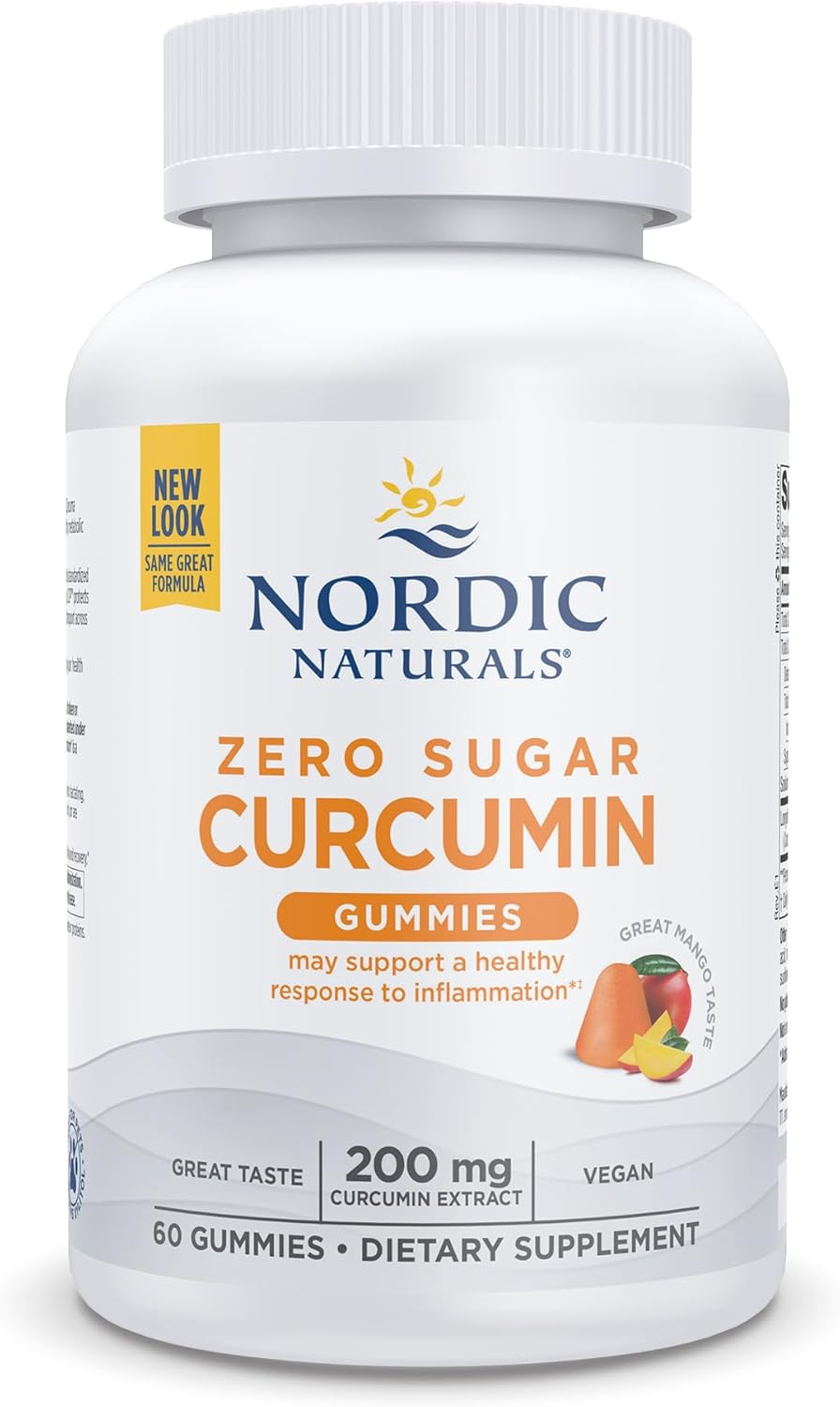 Zero Sugar Curcumin Gummies - Mango 60 gummies-Nordic Naturals-Matakana Pharmacy