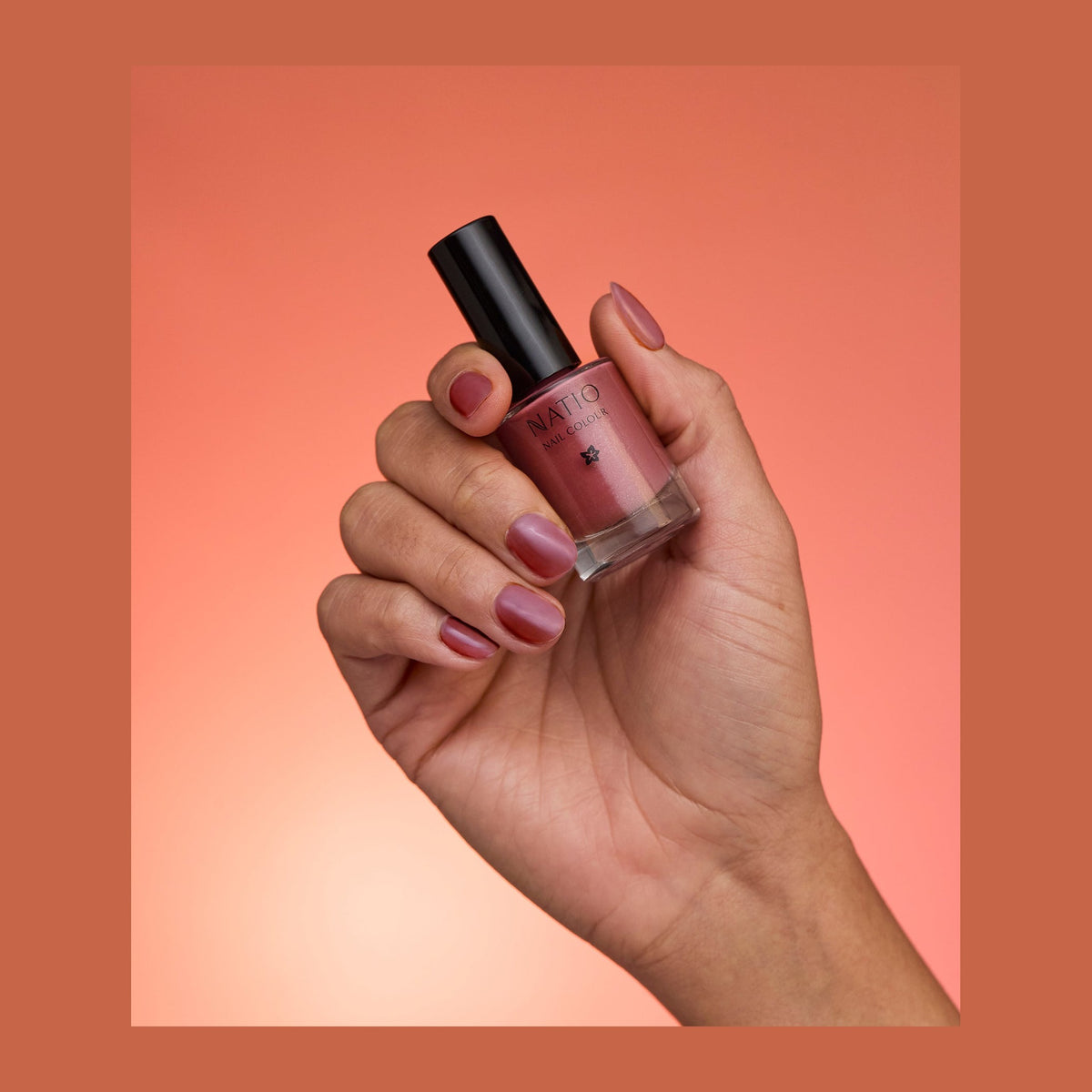 Natio Nail Colour Violet 21 10ml shown in use