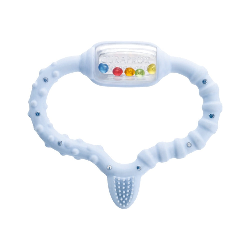 Curaprox baby teething ring, textured ring with a cloud shape