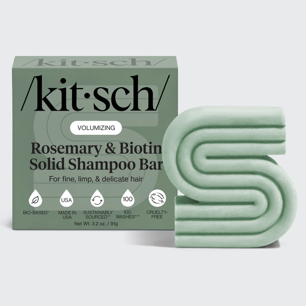 Rosemary & Biotin Volumising Shampoo Bar-KITSCH-Matakana Pharmacy