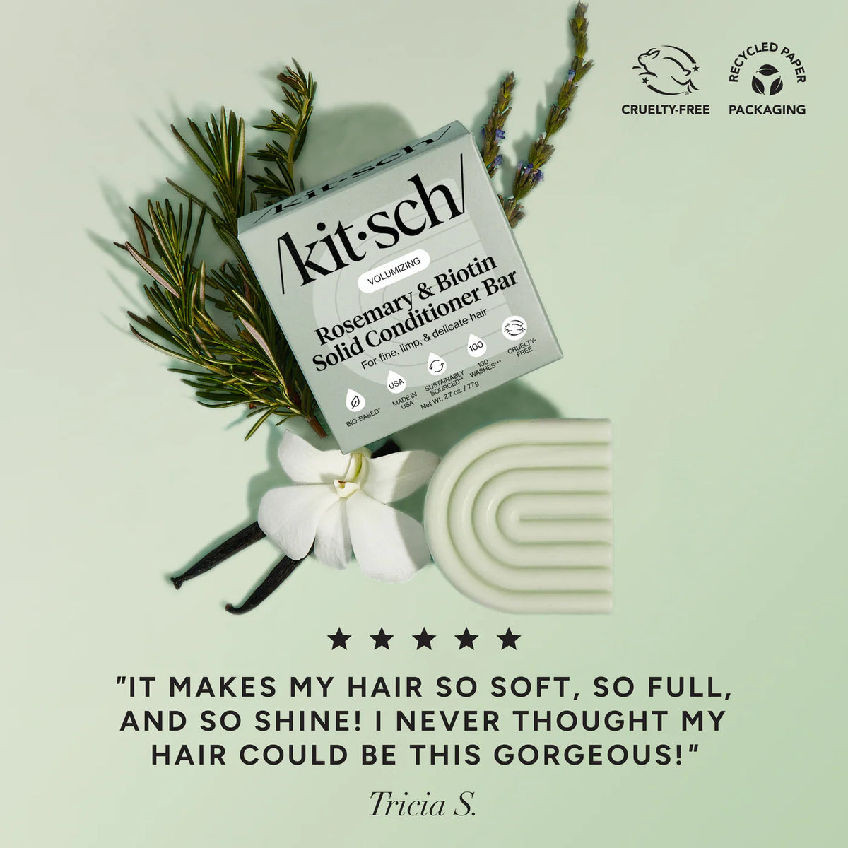 Rosemary & Biotin Volumising Conditioner Bar-KITSCH-Matakana Pharmacy