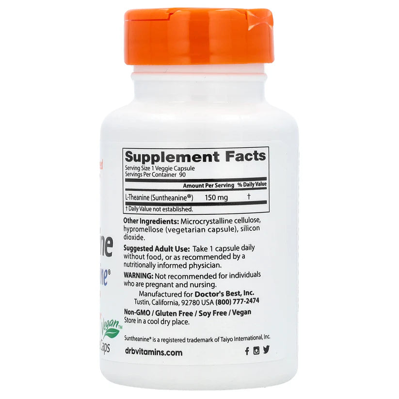 Image of L-Theanine with Suntheanine (150mg) 90caps supplement facts