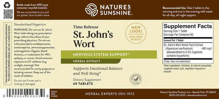 St Johns Wort 60 Tablets-Matakana Pharmacy