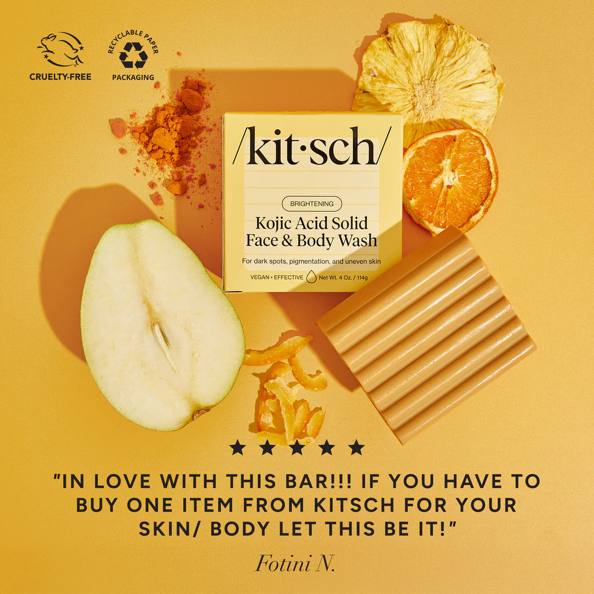 Kojic Acid Bar for Hyperpigmentation & Dark Spots Face & Body Wash-KITSCH-Matakana Pharmacy