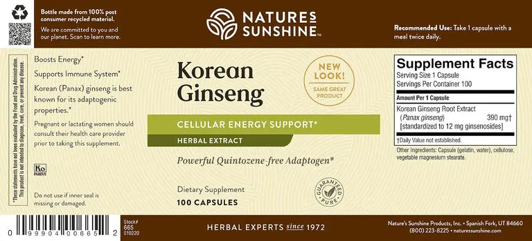 Korean Ginseng 100 Capsules-Matakana Pharmacy
