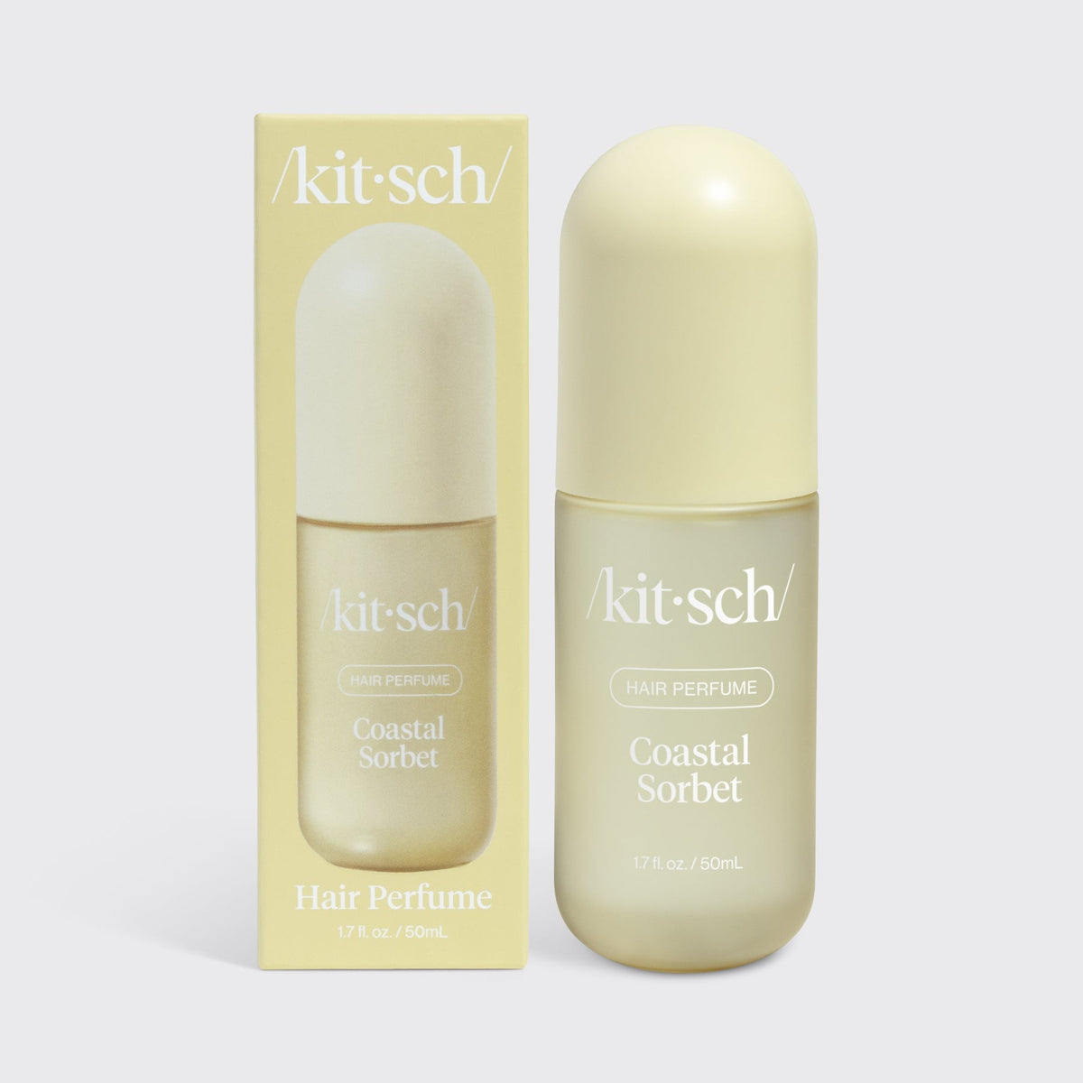 Kitsch Coastal Sorbet hair and body perfume mist 50ml, bottle beside its carton
