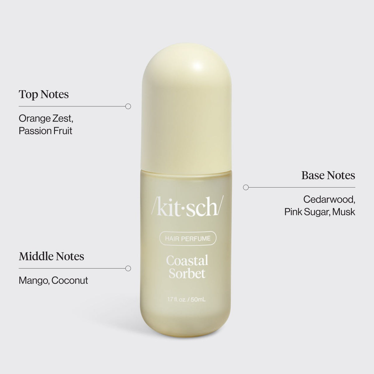 Coastal Sorbet fragrance notes: orange zest and passion fruit, mango and coconut, cedarwood, pink sugar and musk